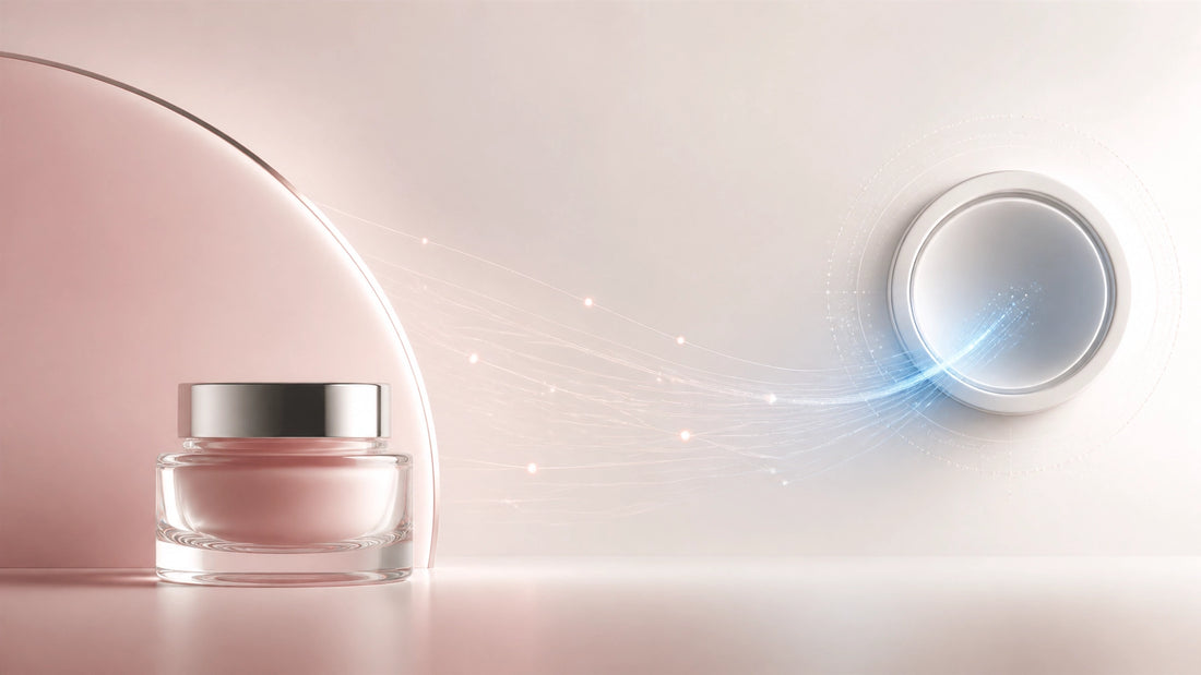 Abstract AI-powered beauty salon growth system with booking, skincare, and digital business elements